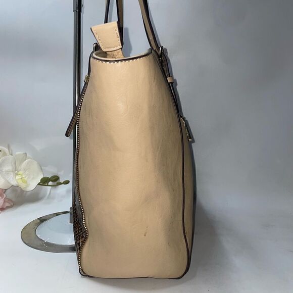 Charming Charlie Snakeskin Print Tote Bag Tan XLarge - Picture 4 of 11